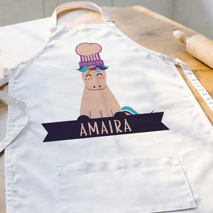 Personalized Kids Cute Chef Apron - Unicorn