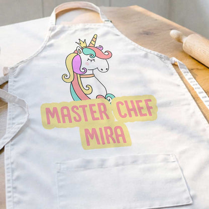 Customized Kids Master Chef Apron with Pocket