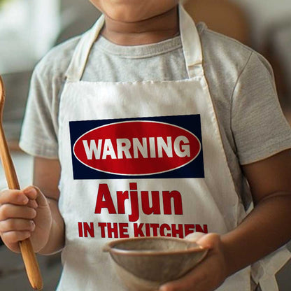 Customized Apron for your Kids - Warning