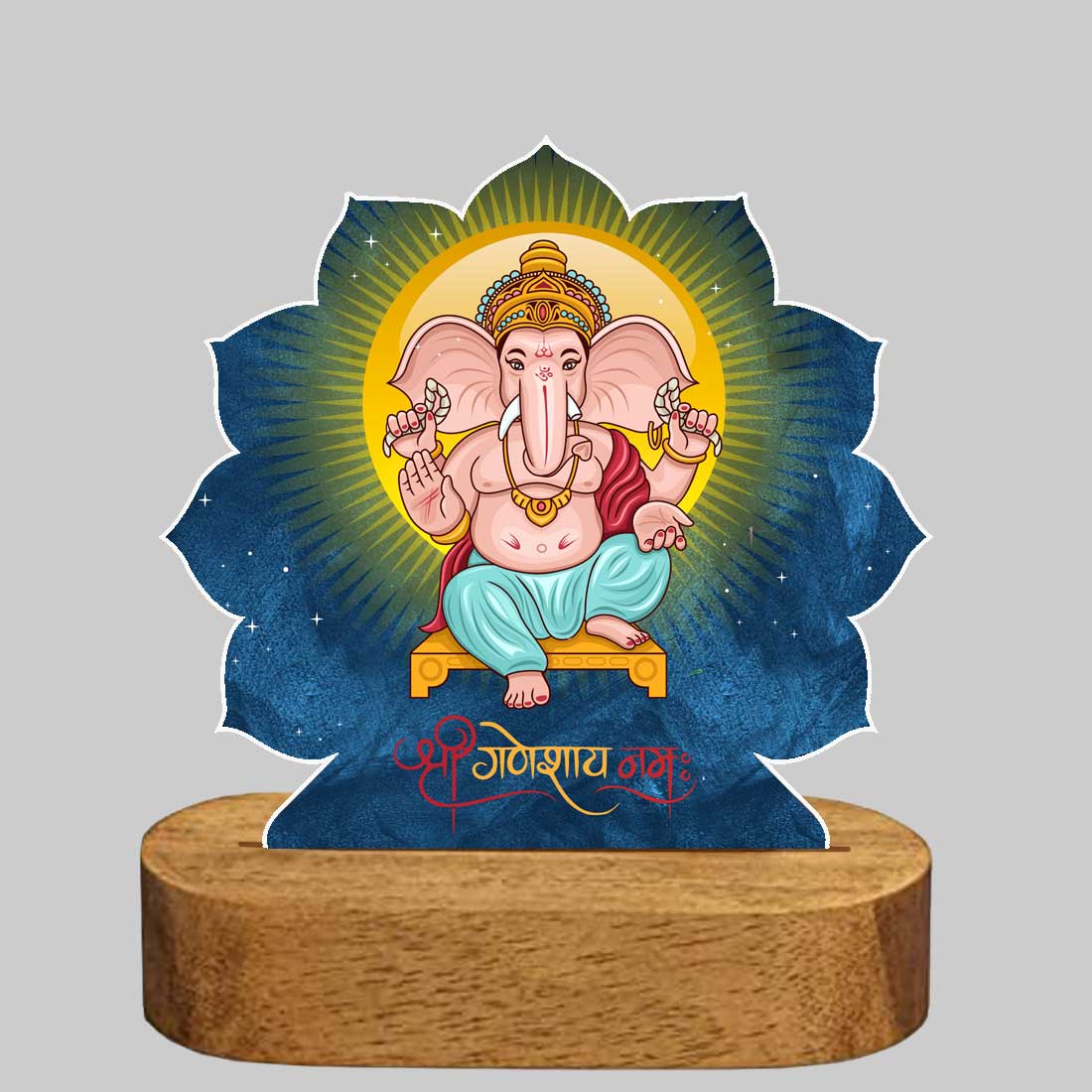 Ganesha Light Led Lamp Idol For Home With Modak Candles & Lamp; Pen - Ganesh Chaturti Gifts