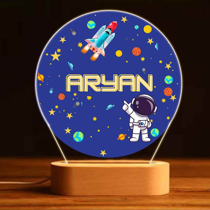 Rakhi for Little Brother Kids Gifts - Space Theme LED Lamp , Personalized Rakhi and Chocolate