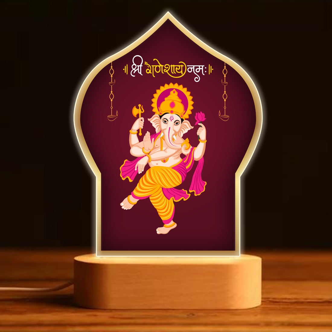 Ganesh Light Idol For Home With Silver Coin, Modak Candles & Lamp; - Ganesh Chaturti Gifts