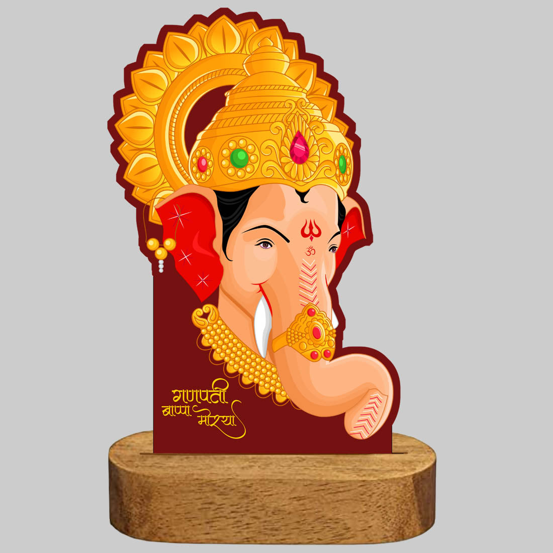 Ganpati LED Light Idol For Home With Silver Coin, Modak Candles & Lamp; - Ganesh Chaturti Gifts