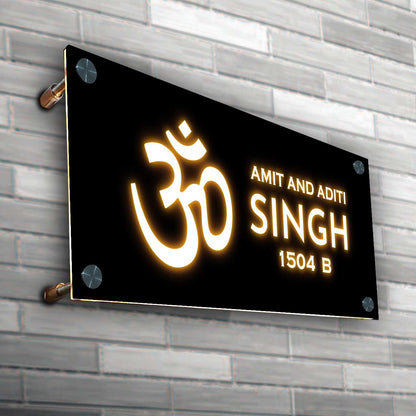 Personalized OM Name Plate Design with Light