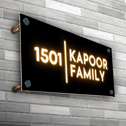 House Name Plate Design with Light