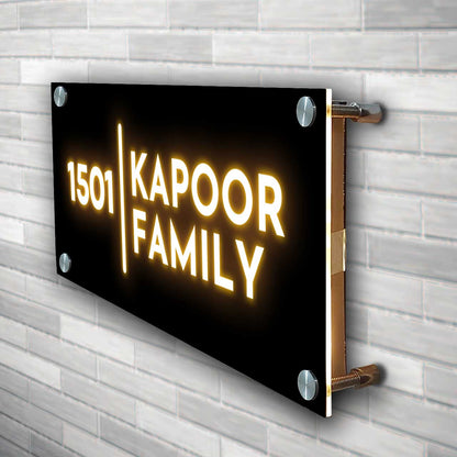 House Name Plate Design with Light