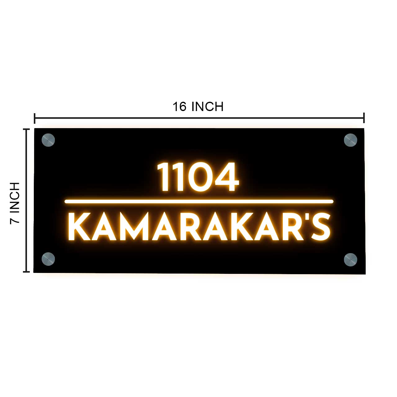 Custom LED Name Plate  -  Acrylic Nameplate with Light & 3D Raised Fonts