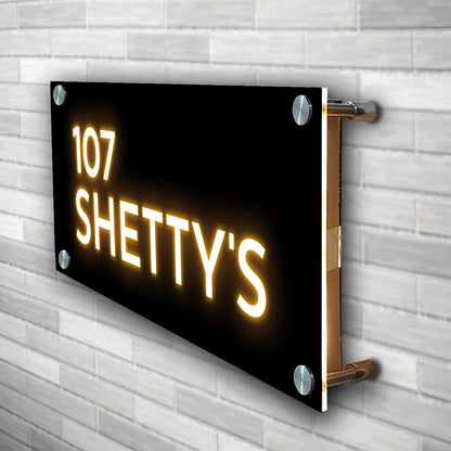 Customized LED Name Plates - House Name Plate with Light & 3D Raised Fonts