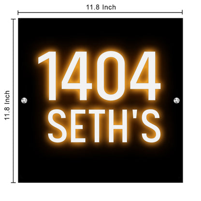 Lighting Name Board For Home LED Name Plate Square