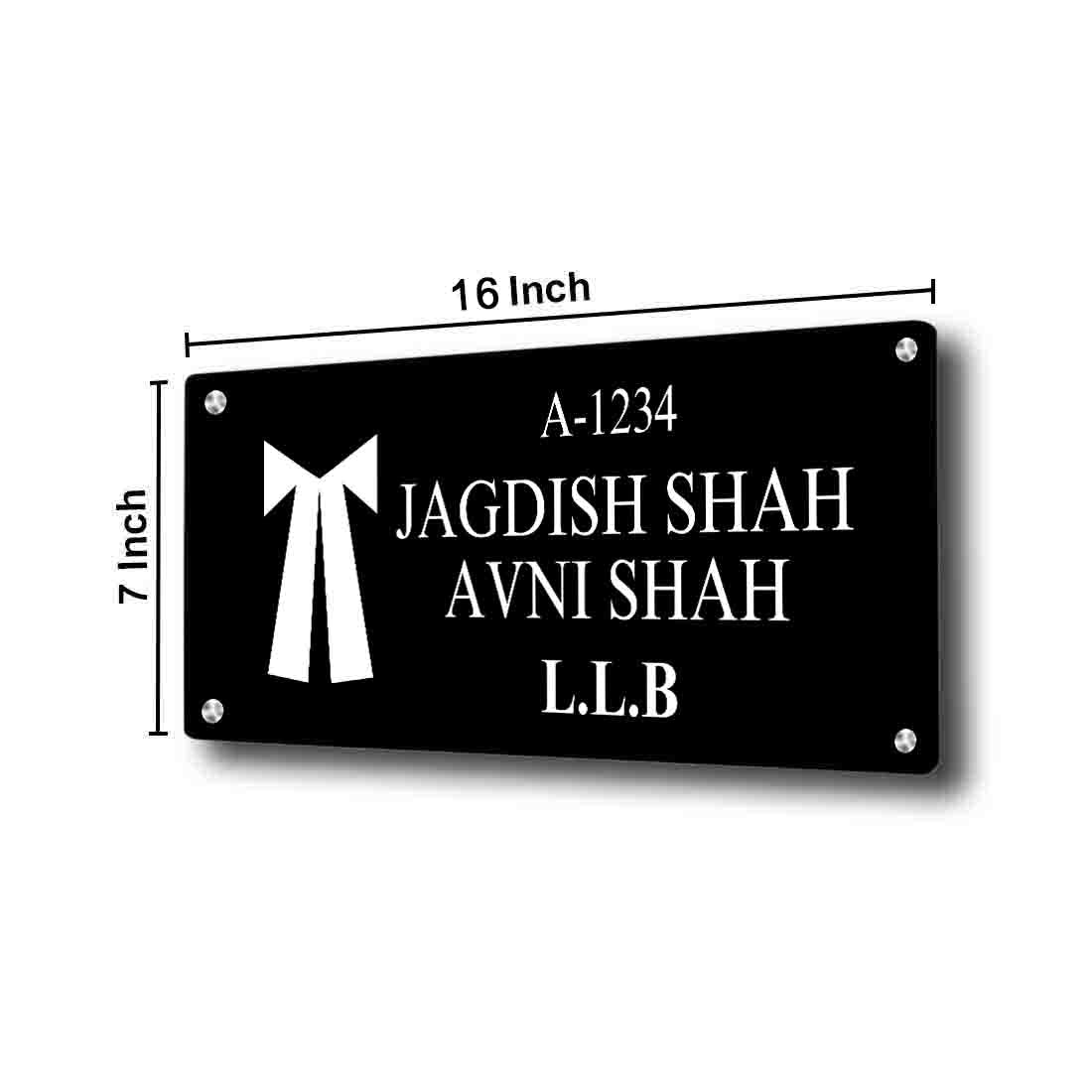 Advocate Name Plate for Home, Office | at Nutcase