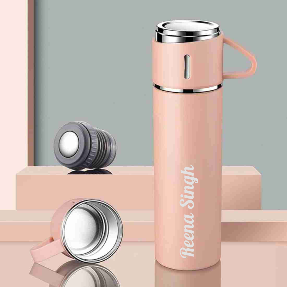 Personalized Thermos Cup For Tea Flask Gift Box Set Stainless Steel Flask - Add Name