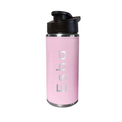 Personalized Water Bottle With Name Stainless Steel Pink Sipper Bottle For Girls (Gold & Silver)