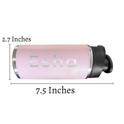 Personalized Water Bottle With Name Stainless Steel Pink Sipper Bottle For Girls (Gold & Silver)