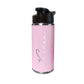 Customized Bottles Pink PU Leather &  Stainless Steel Sipper Bottle  for Girls