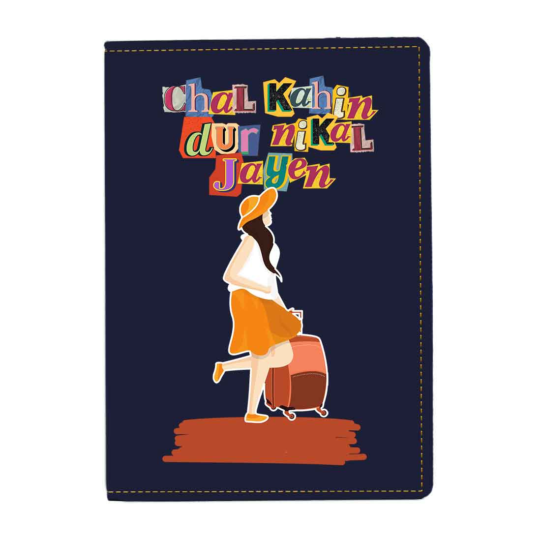 Womens Passport Cover Faux Leather Custom Holders for Passports-Chal Kahin Door