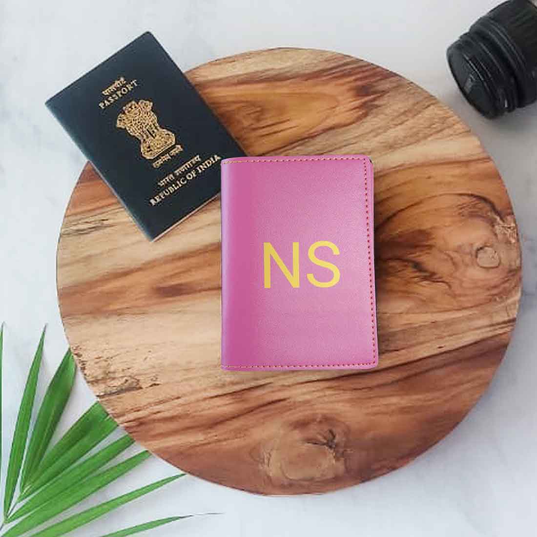 Custom Passport Wallet Vegan Leather for Men & Women - Initials