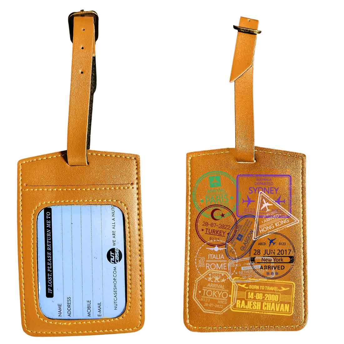 Personalized Passport Cover PU Leather Holder for Passports-Arrival Stamps
