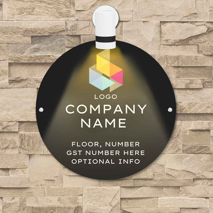 Company Name Board Office Nameplate Round