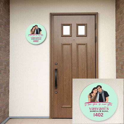 Circular Name Plate Caricature Nameplates for Home