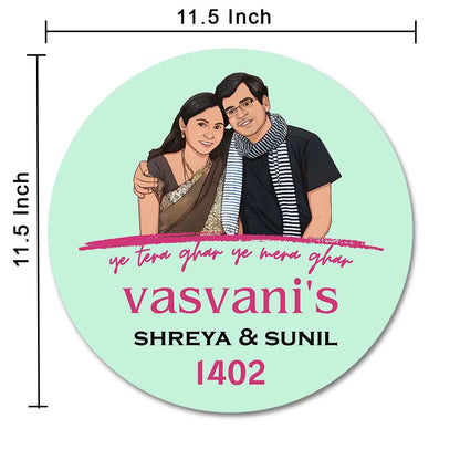 Circular Name Plate Caricature Nameplates for Home