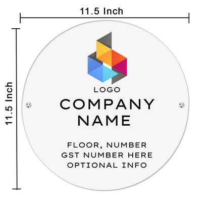 Company Name Board Office Nameplate Round