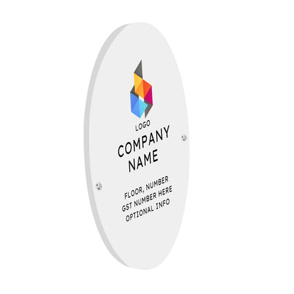 Company Name Board Office Nameplate Round