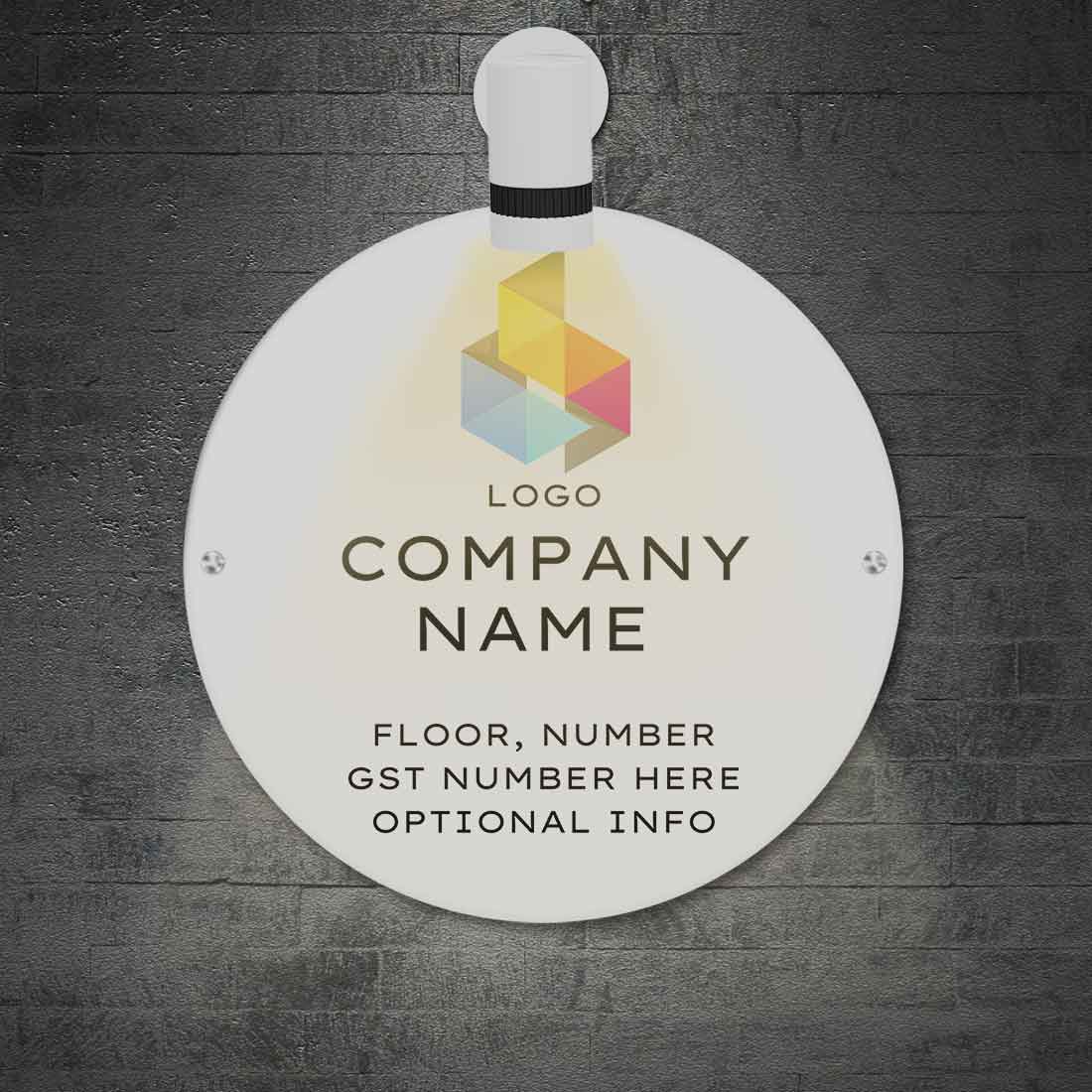 Company Name Board Office Nameplate Round