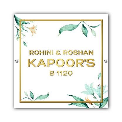 Floral Name Plate Designer Nameplates for Home