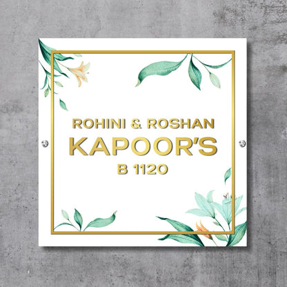 Floral Name Plate Designer Nameplates for Home