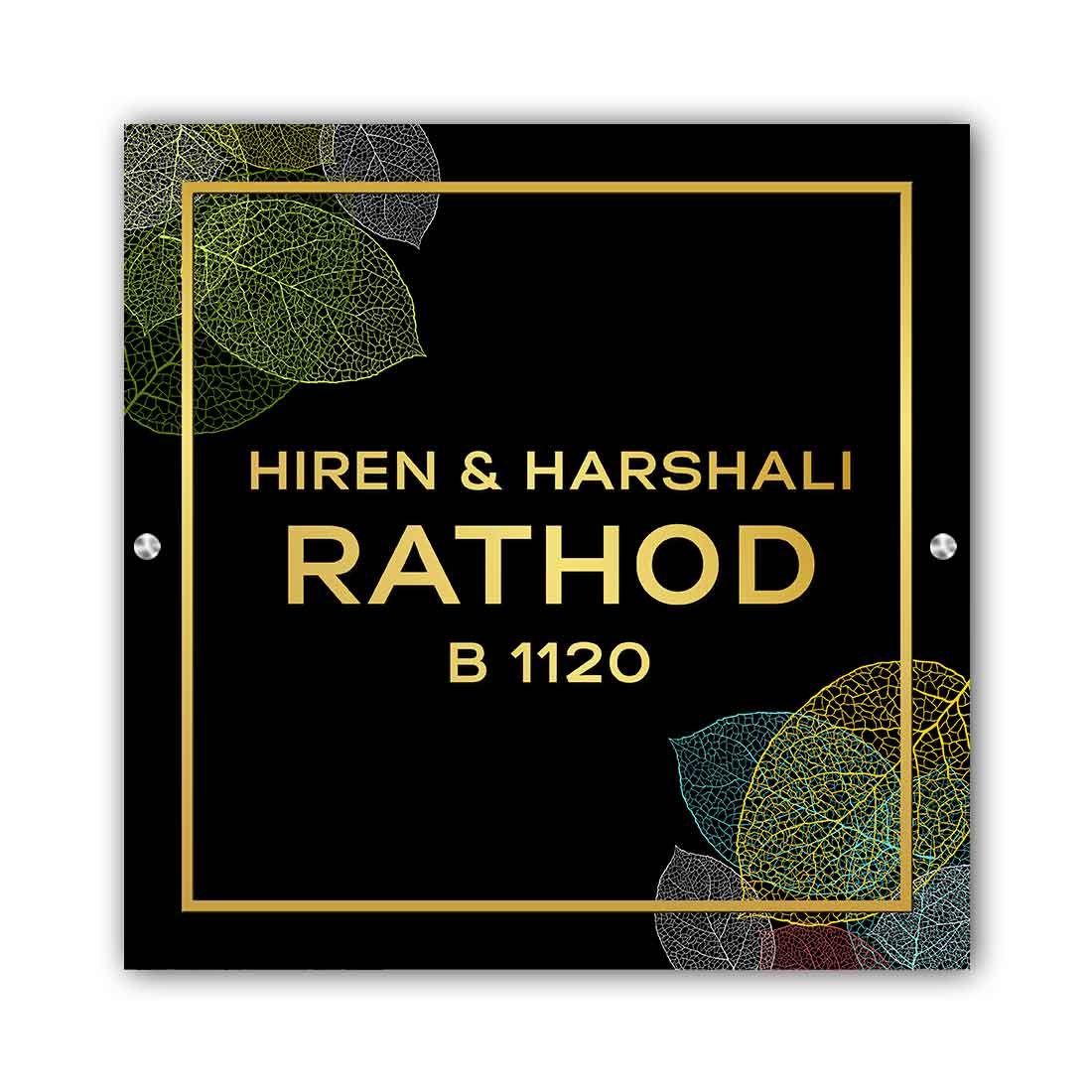 Designer Acrylic Name Plate with Golden 3D Fonts