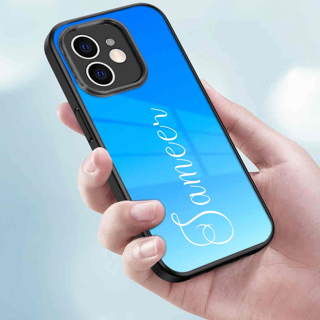 Phone Case Custom Design iPhone 12 Cover with Name Blue Phone Case Blue Sea