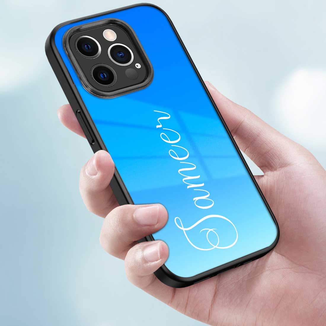 Custom iPhone 12 Pro Case with Name Blue Cover Phone Case 