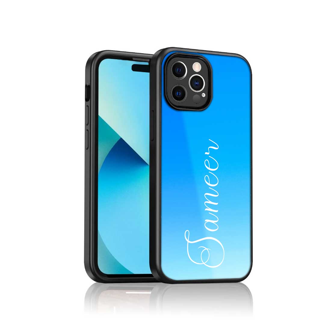 Custom iPhone 12 Pro Case with Name Blue Cover Phone Case 