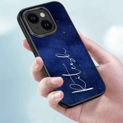 Personalized Mobile Cover iPhone 14 Case With Calligraphy Name - Stars