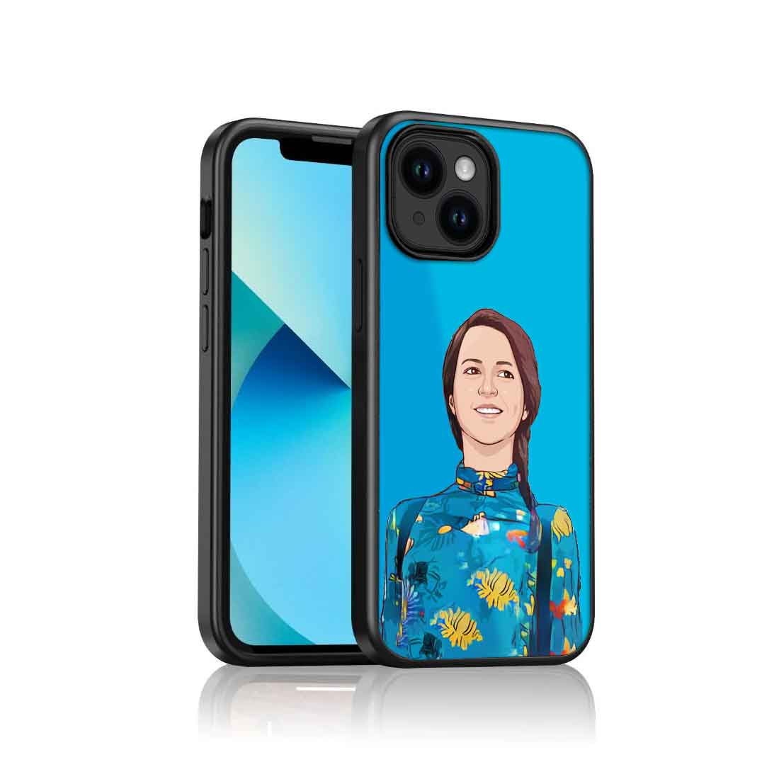 Customized Mobile Cover With Photo Blue iPhone 14 Case