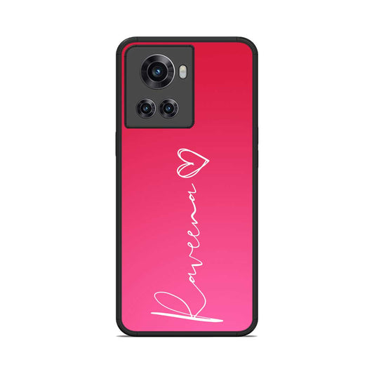Customized Pink One plus 10R Back Cover With Signature