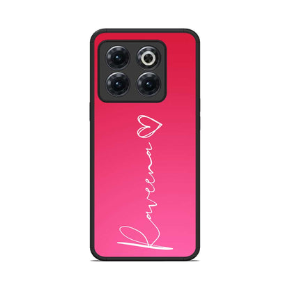 Customized Oneplus 10T Cover Pink Back Cover With Signature