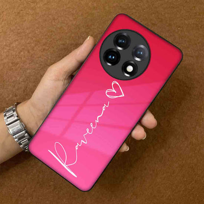 Custom Oneplus 11 Back Cover Pink Case With Signature