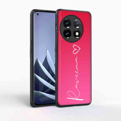 Custom Oneplus 11 Back Cover Pink Case With Signature