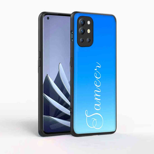 Personalzed Oneplus 9R Cover with Name Sky Blue Phone Case