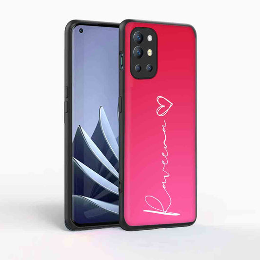 Oneplus 9R Back Cover with Name Customized Pink Phone Case 