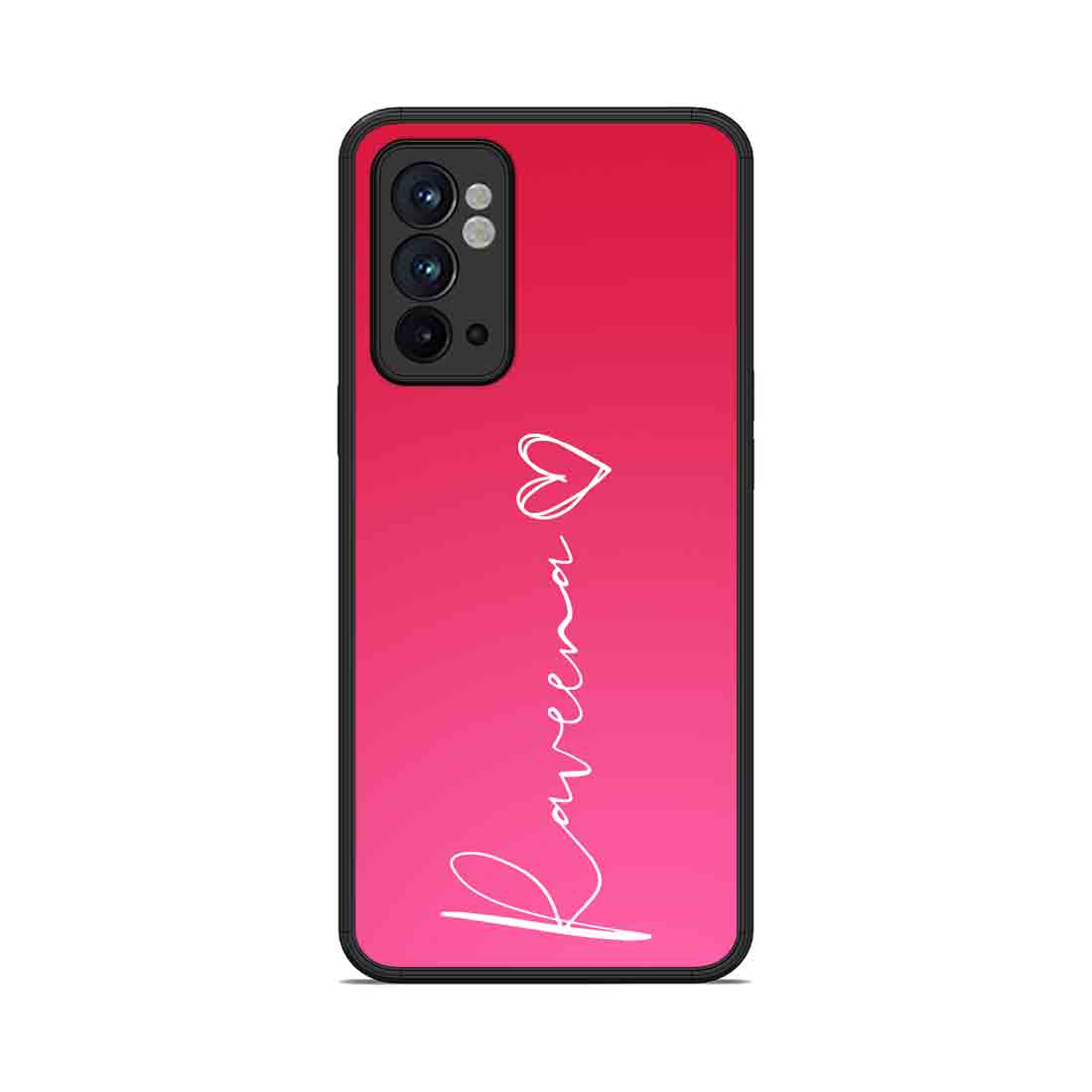 Personalized Oneplus 9RT Cover Pink with Signature Calligraphy Name