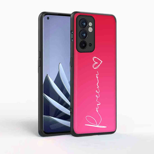 Personalized Oneplus 9RT Cover Pink with Signature Calligraphy Name