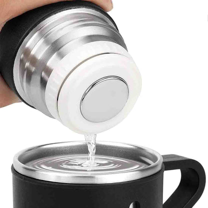 Coffee Flask 500ml Stainless Steel Thermos with 3 Cups-Perfect Teacher Day Gift