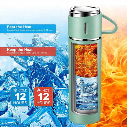 Customised Thermos Bottle With Cups Set for Travel Outdoor