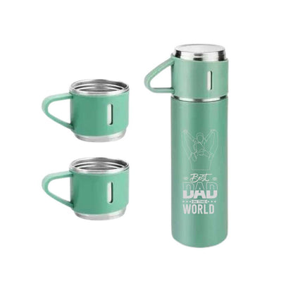 Gifts for Dad Travel Thermos With 2 Cups Gift Set Box -  World Best Dad