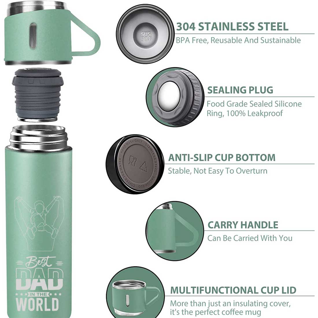 Online　With　–　for　Thermos　Cups　Gifts　Travel　Dad　Buy　Nutcase
