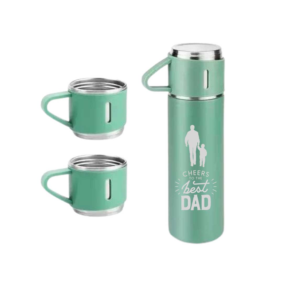 Gifts for Dad Birthday Travel Thermos Flask With 2 Cups Gift Set Box -  Cheers Dad