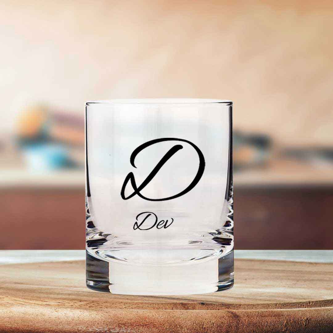 New Personalized Whiskey Glass - Gift For Him Husband Boyfriend - Initials