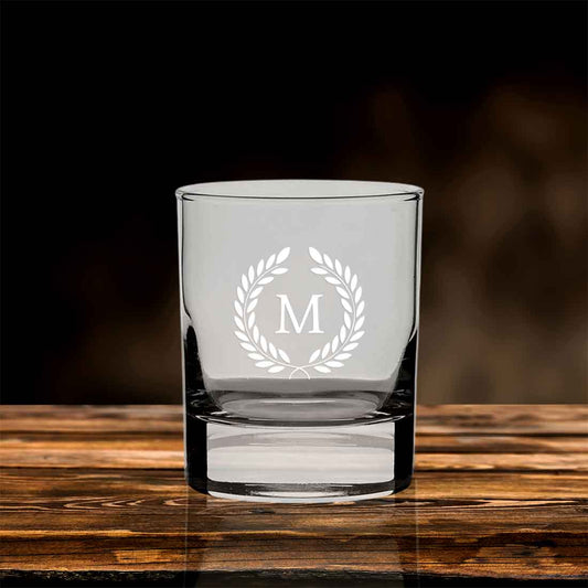 Attractive Customized Whiskey Glass with Initials-Perfect Gift for Boyfriend Husband